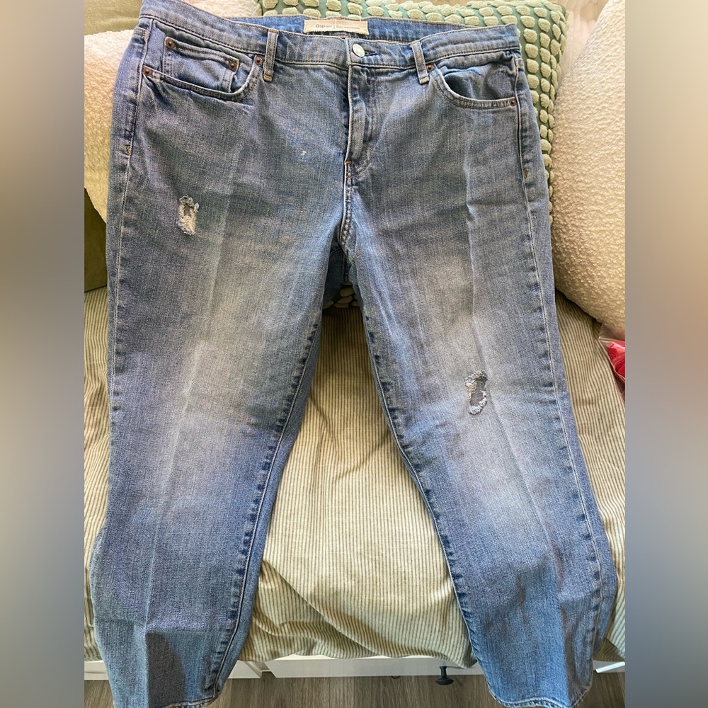 GAP Distressed Light Blue Best Girlfriend Jeans